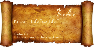 Krier László névjegykártya